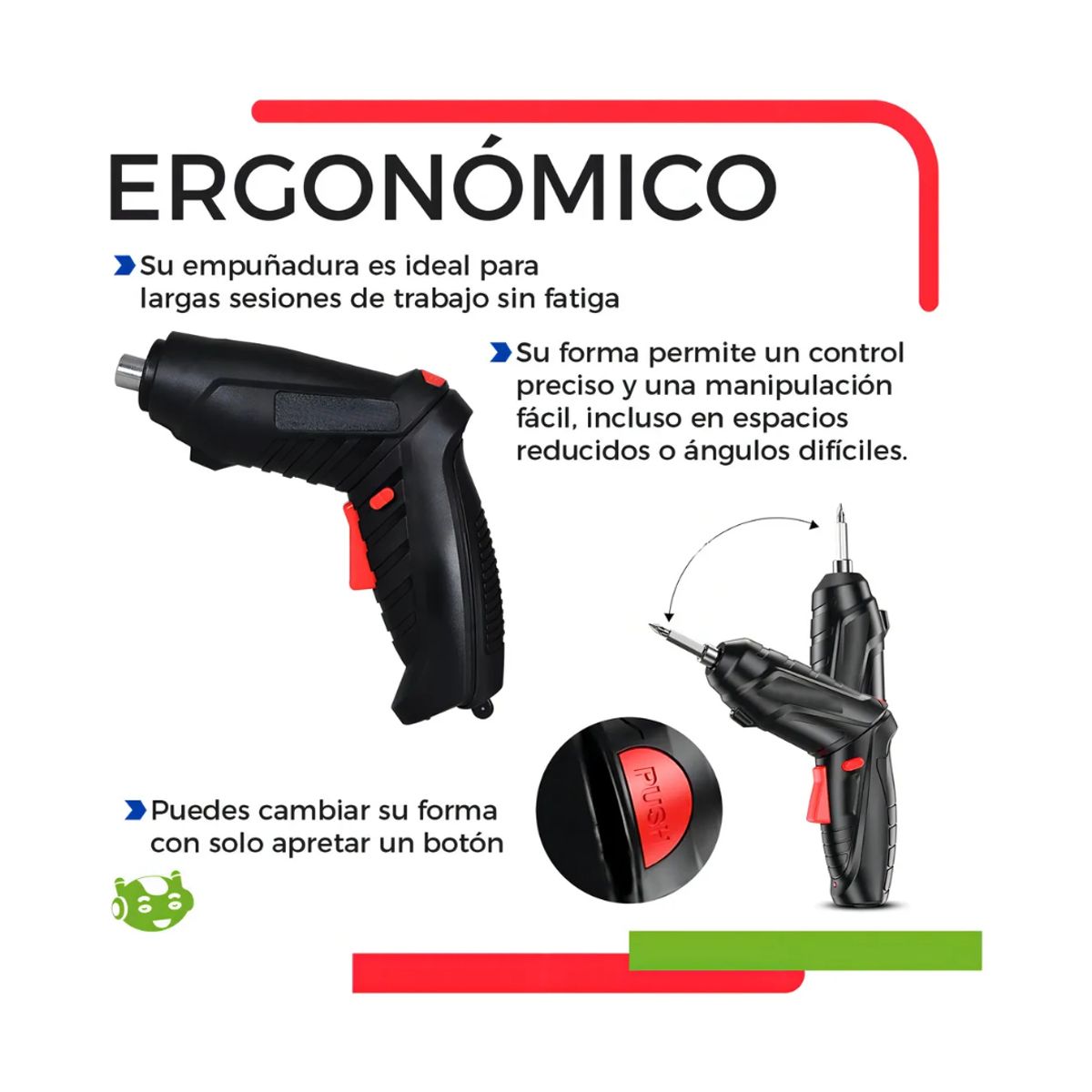 GENERICO - 48 Piezas Kit Destornillador Eléctrico Recargable Inalámbrico