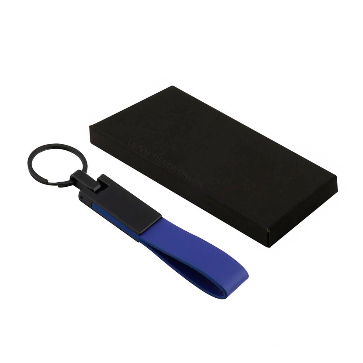 GENERICO - Llavero hombre en cuero y herraje metalico + estuche de regalo