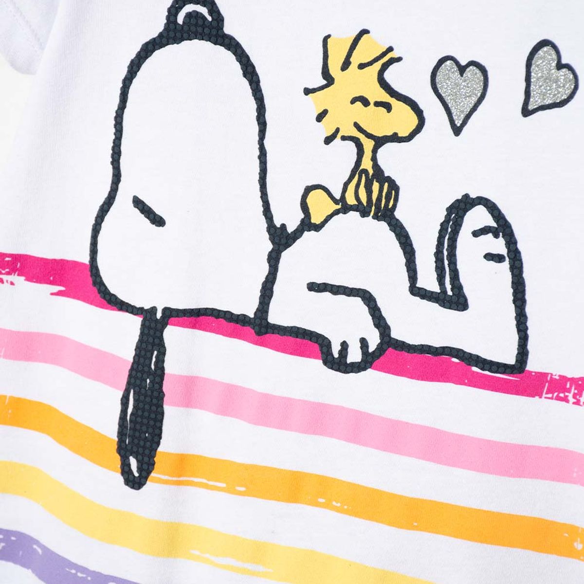 SNOOPY - Conjunto de Snoopy manga corta multicolor para niña 2T a 5T
