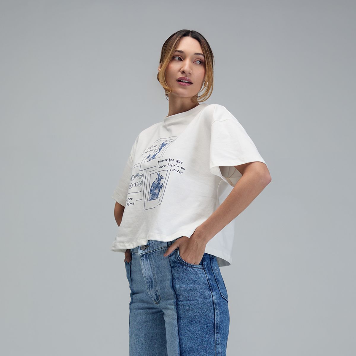 JULIANA SANCHEZ - Camiseta Instantes - Marfil