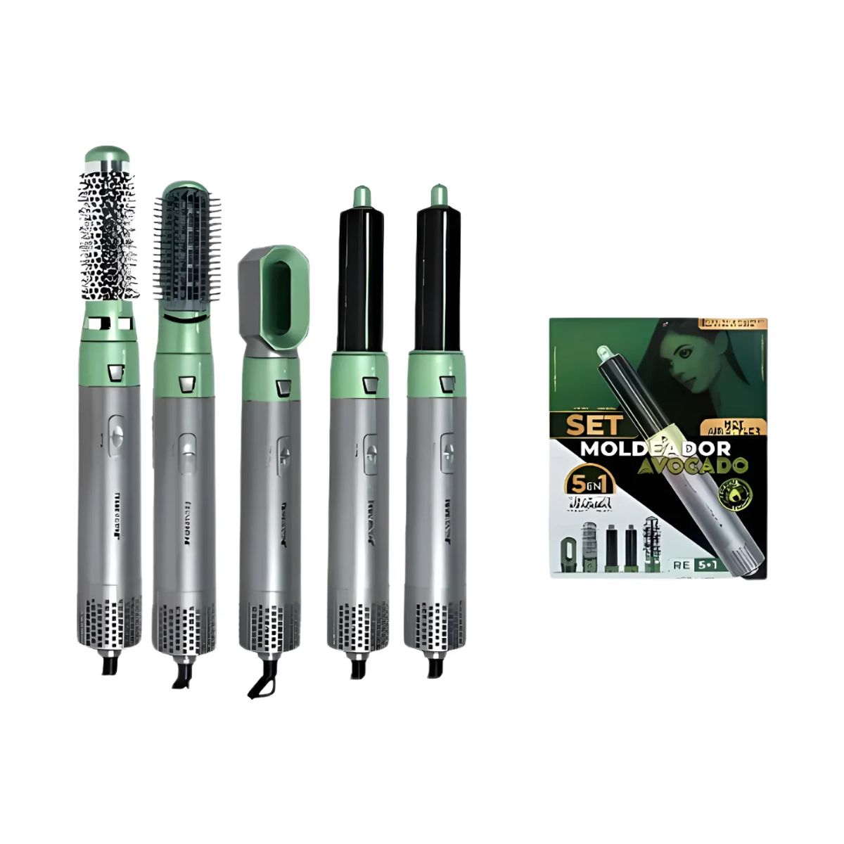 GENERICO - Cepillo Secador 5 En 1 Aguacate
