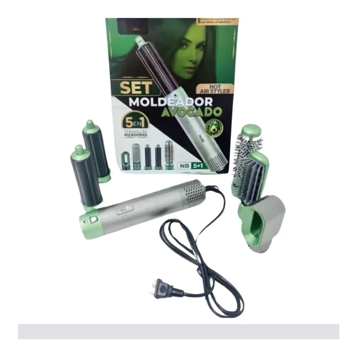 GENERICO - Cepillo Secador 5 En 1 Aguacate