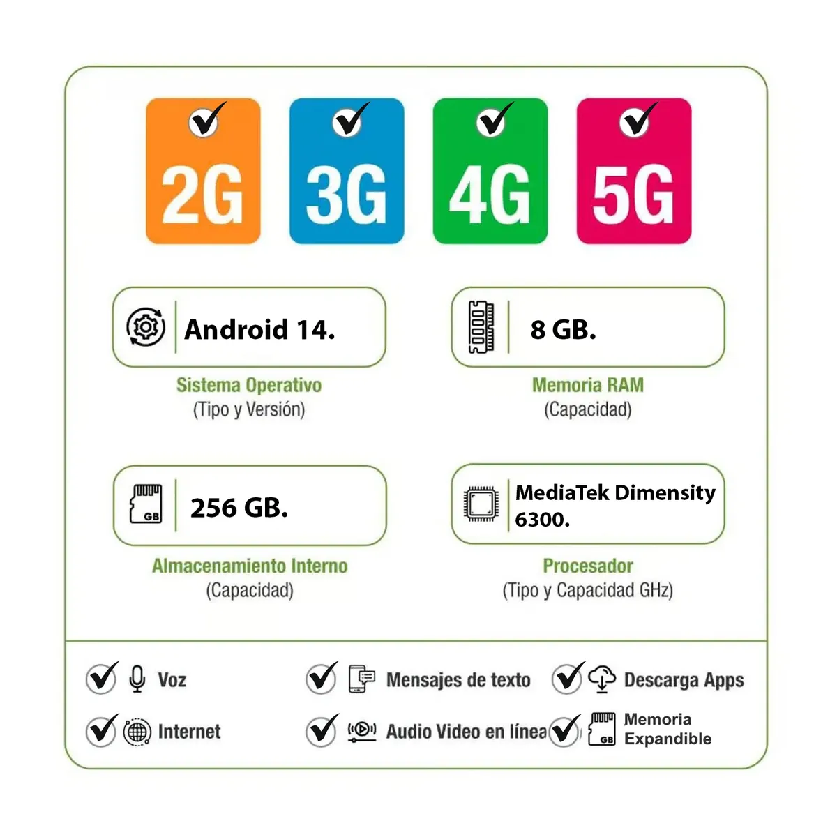 OPPO - Celular Oppo A5 5G 256GB 8GB RAM Verde