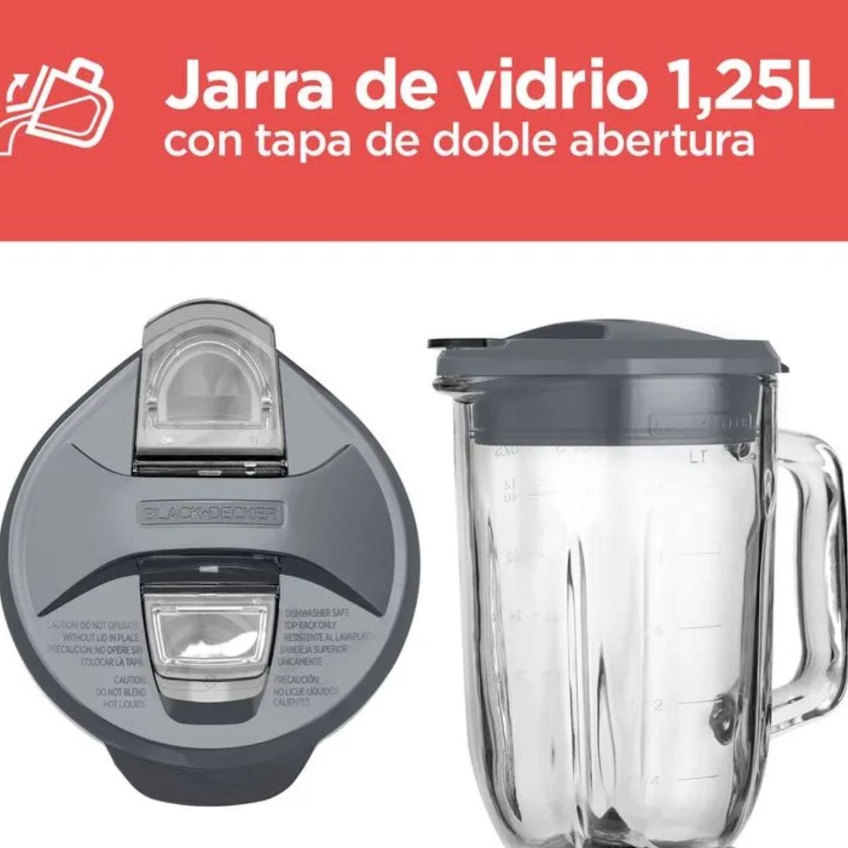 BLACK+DECKER - Licuadora Black+Decker 550 W 4 Puntas, Vidrio