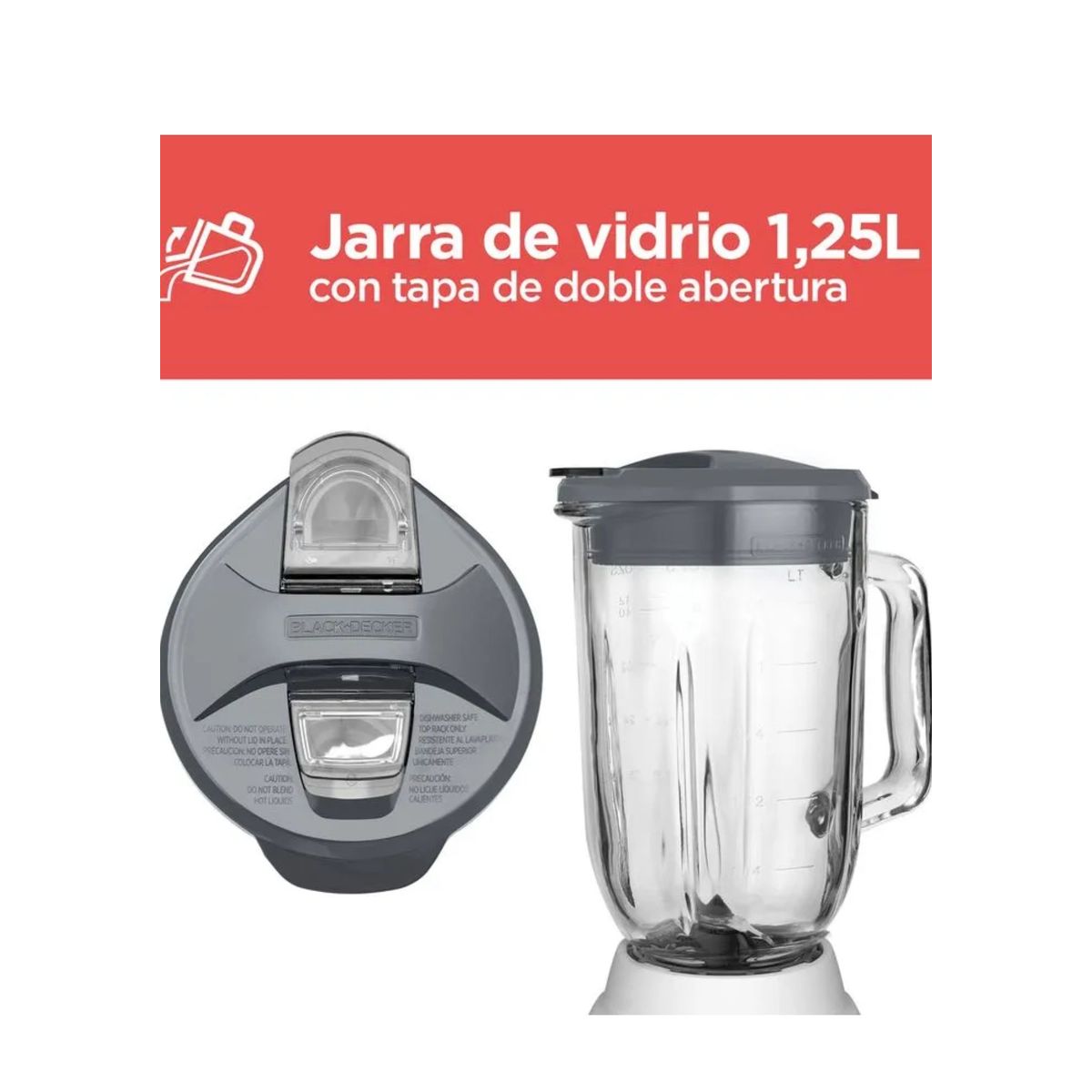 BLACK+DECKER - Licuadora Black+Decker 550 W 4 Puntas, Vidrio