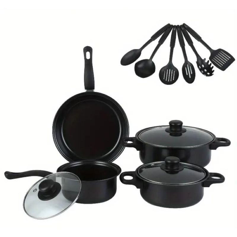 ZHOPI CO - Set De Ollas Bateria De Cocina Antiadherente 13 Pz Sarten Utensilios