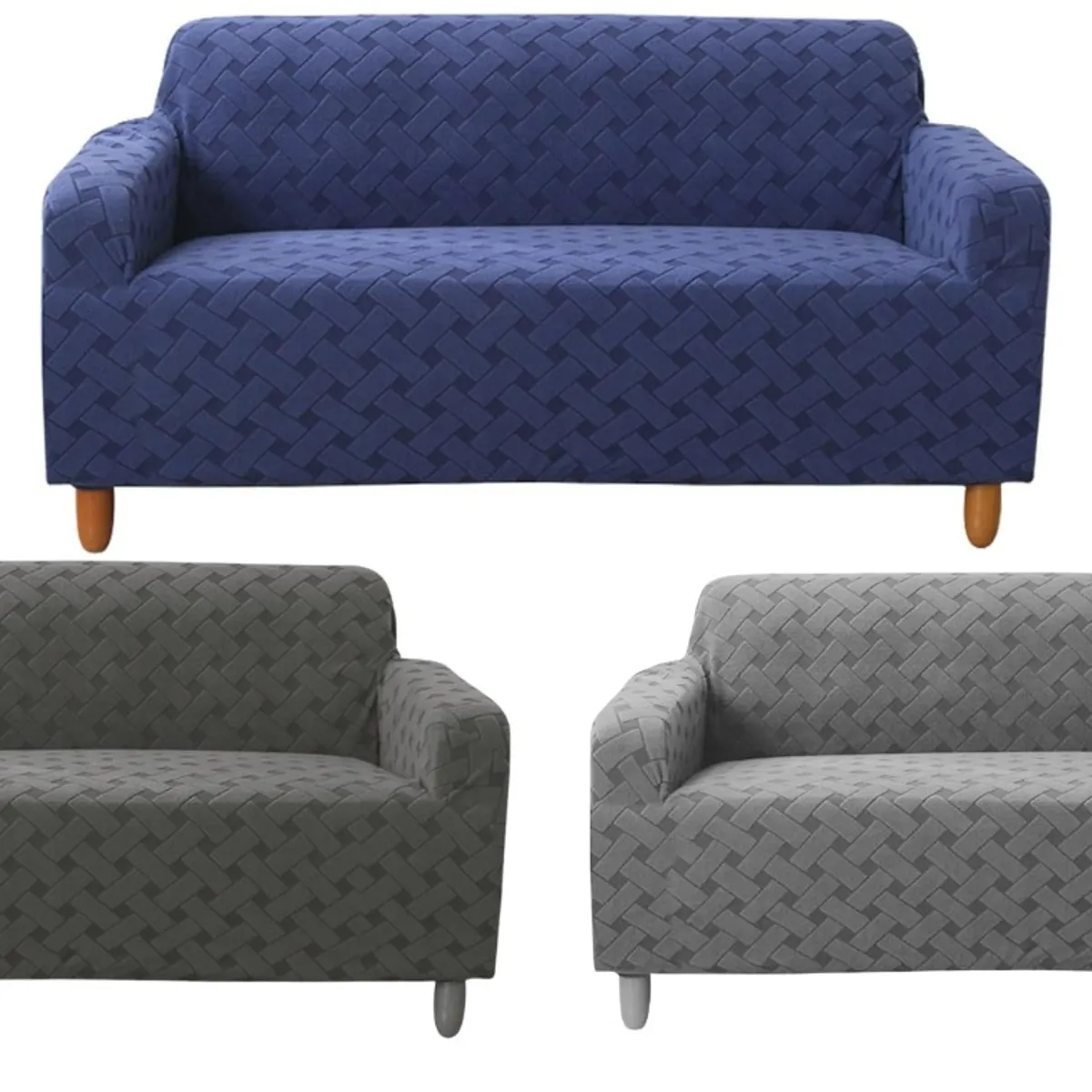 CHINA GLAZE - Protector Para Sofa 3 Puestos Gris Claro