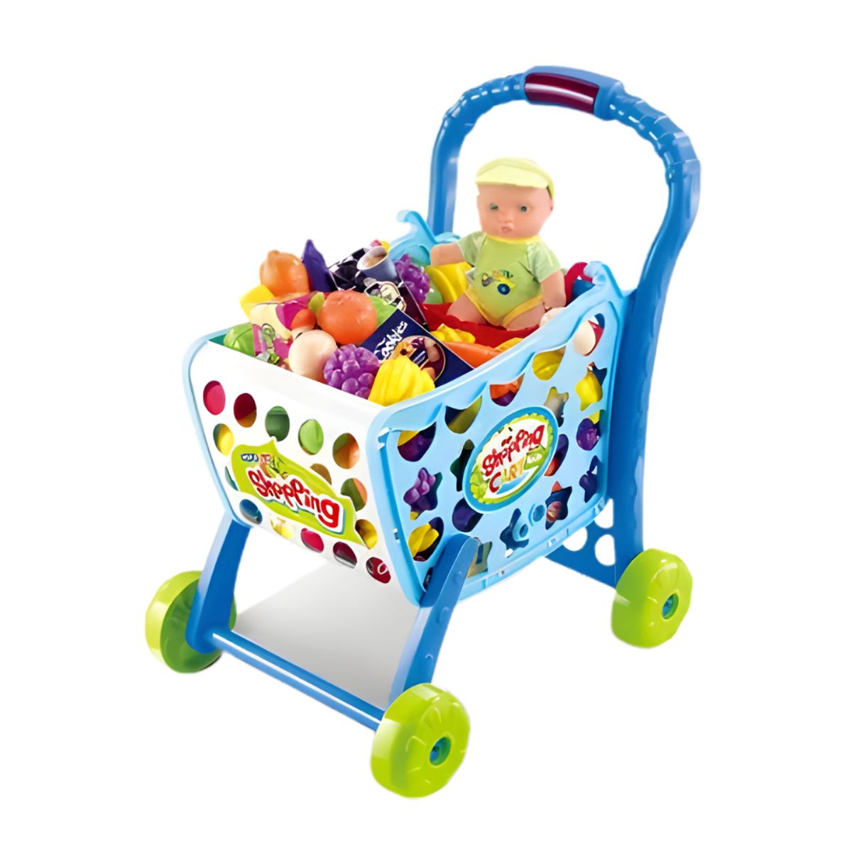 GENERICO - Carrito De Compras Infantil 3 En 1 Con Frutas Y Accesorios