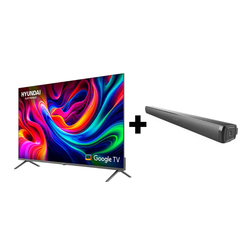 HYUNDAI - Combo Televisor 50 Pulgadas Qled Google + Barra De Sonido