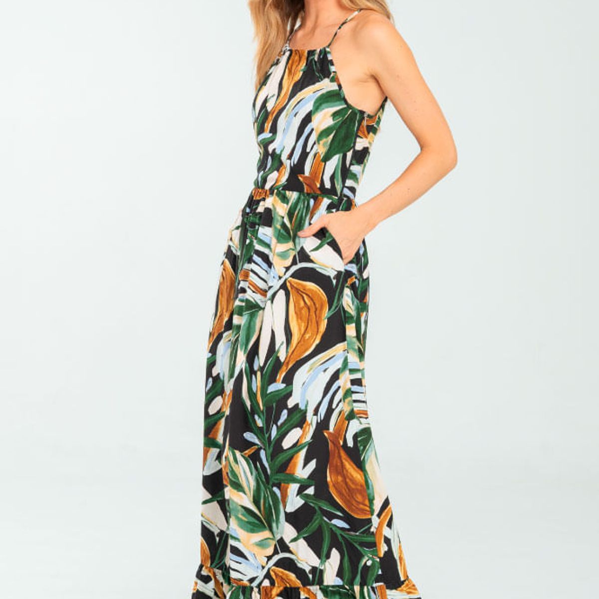 RAGGED - Vestido largo nhia Negro Ragged