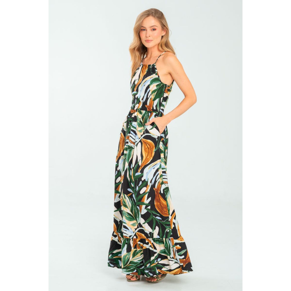 RAGGED - Vestido largo nhia Negro Ragged