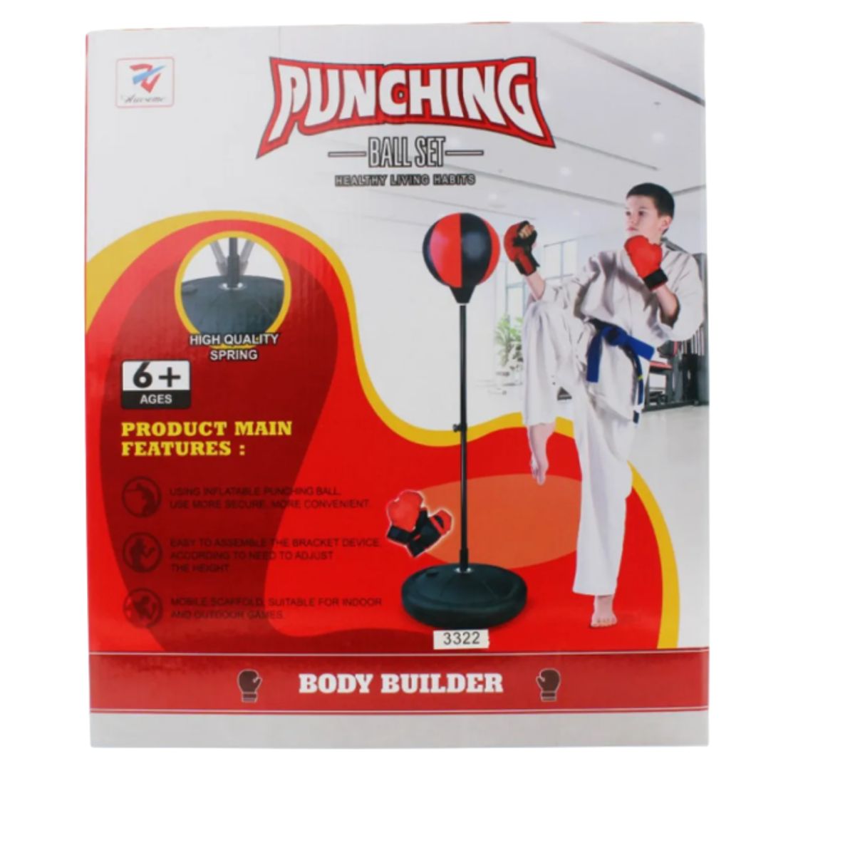 GENERICO - Kit Boxeo Para Niños Pera Con Soporte Deportes + Guantes