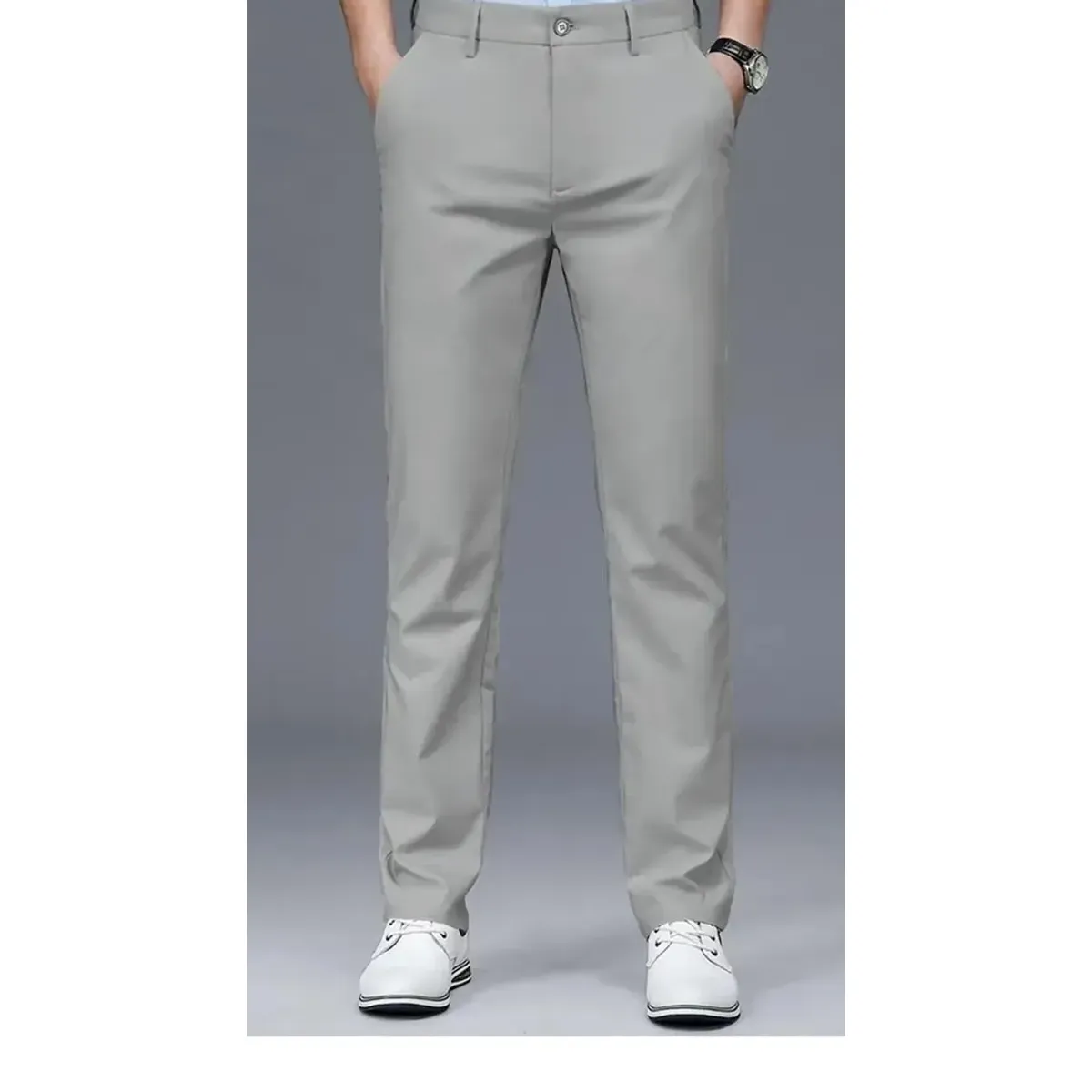 ABC - Pantalon lino traje para hombre clasico colores elegante negocios