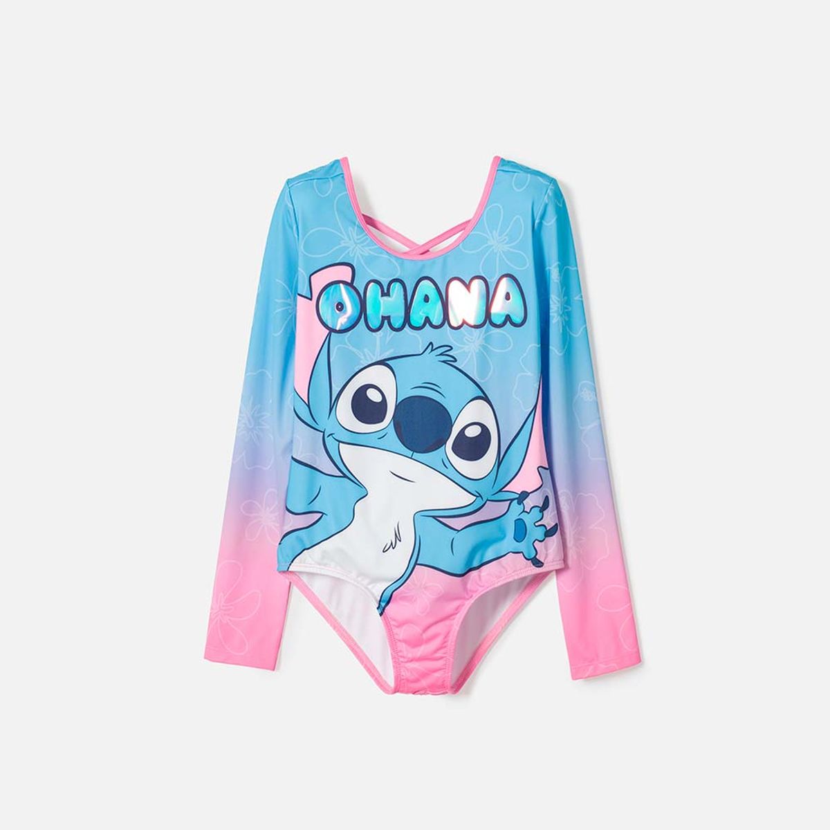 DISNEY - Vestido de baño de Stitch  manga larga multicolor para niña