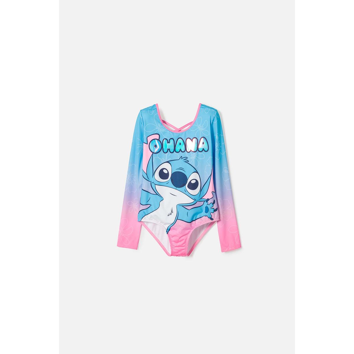 DISNEY - Vestido de baño de Stitch  manga larga multicolor para niña