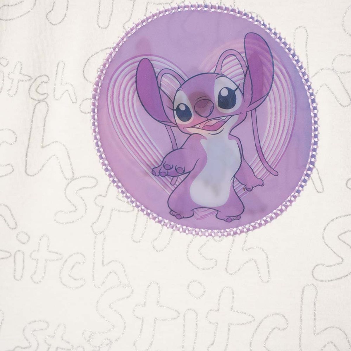 DISNEY - Camiseta de Stitch manga corta marfil para niña