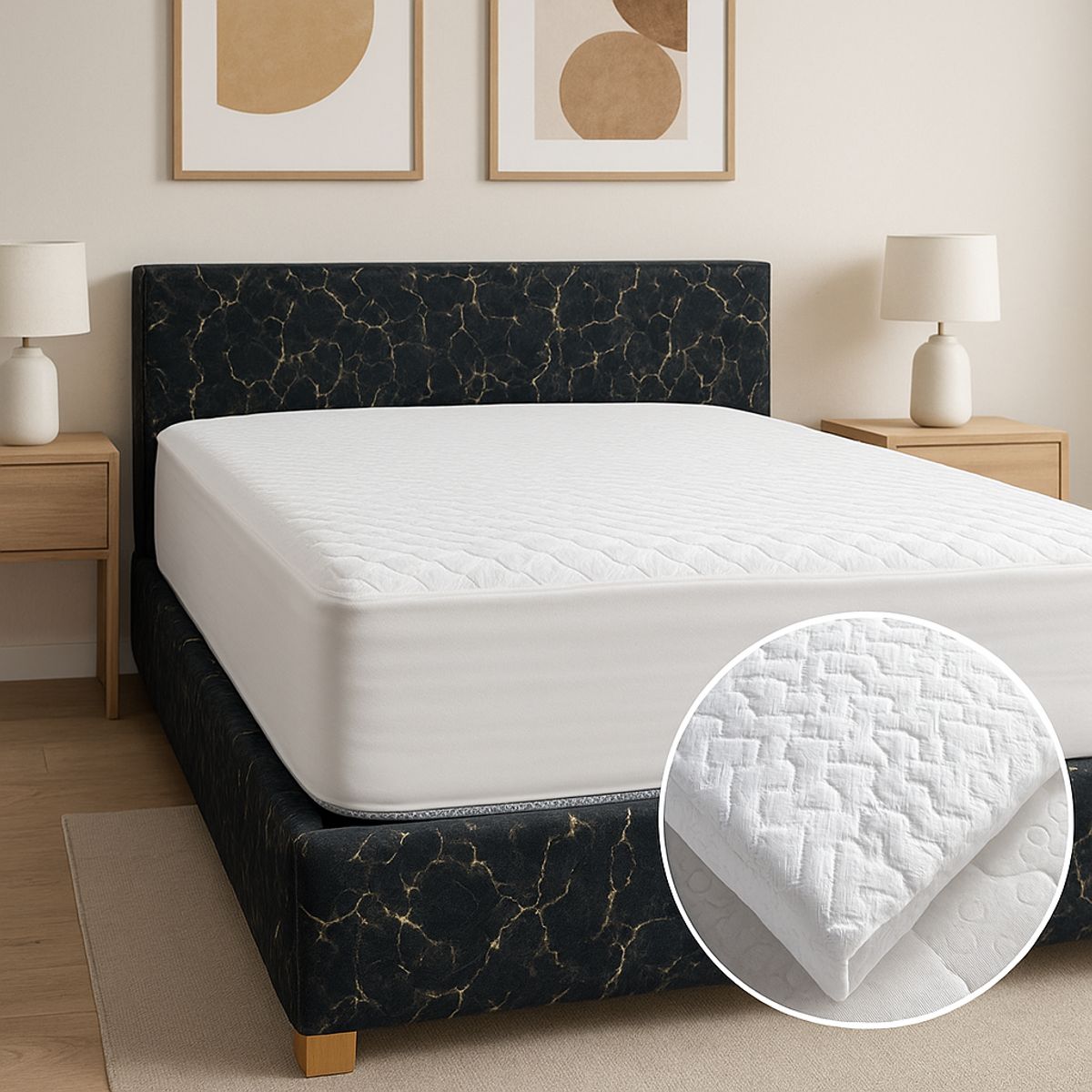 HARMONY HOME - Protector para Colchón con Ajuste Perfecto 120 Blanco