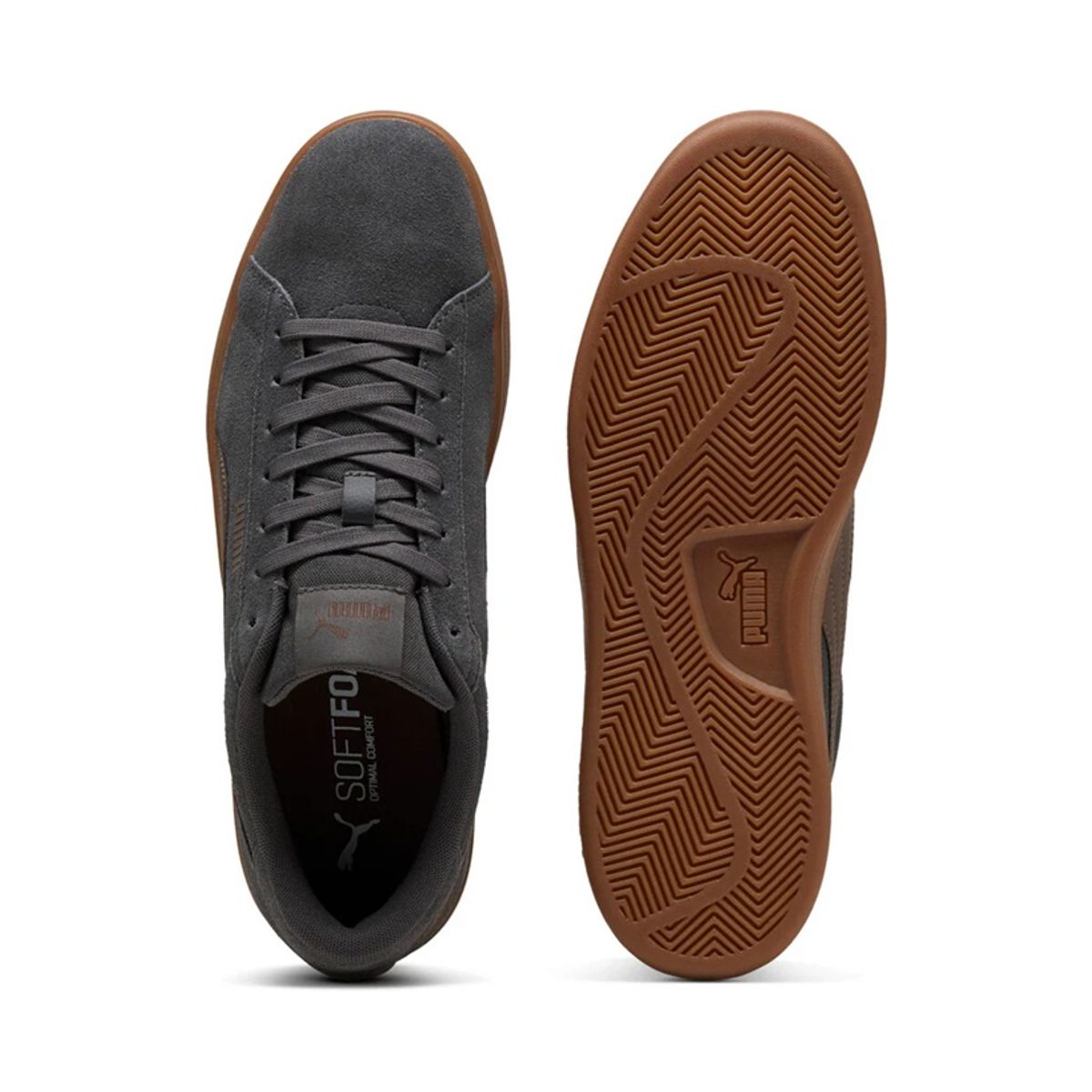 PUMA - Tenis Puma Hombre Smash 3.0 L 390984-26 Negro Cafe Casual