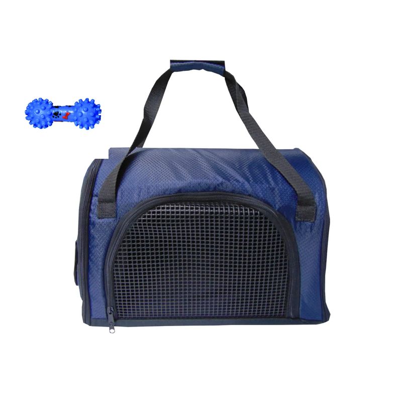 HALLY PET - Morral Cargador Cabina  + Juguete  Azul Oscuro