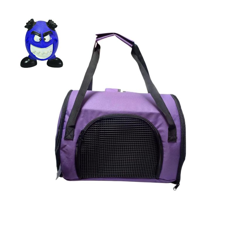 HALLY PET - Morral Cargador Cabina  + Juguete  Morado