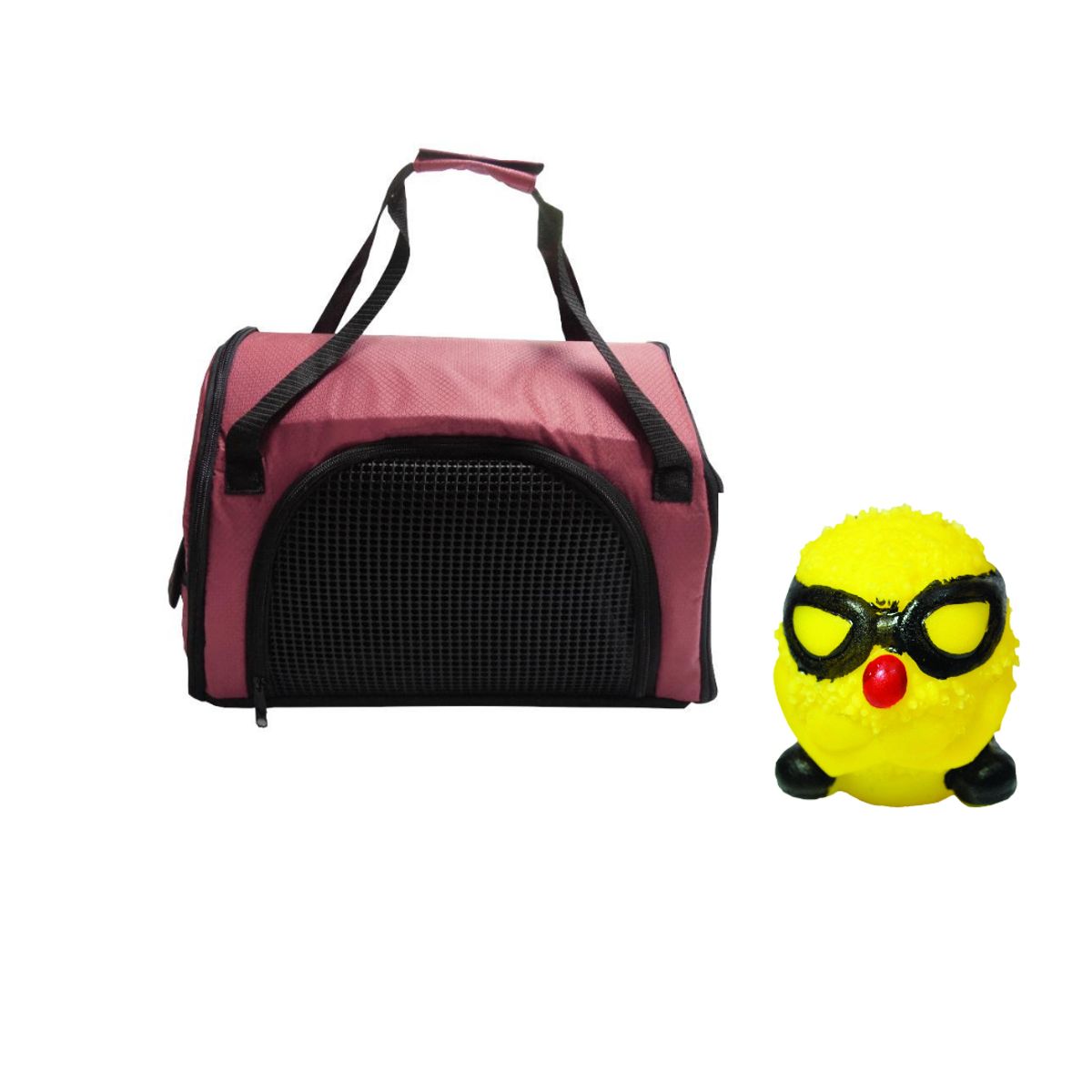 HALLY PET - Morral Cargador Cabina  + Juguete  Vinotinto