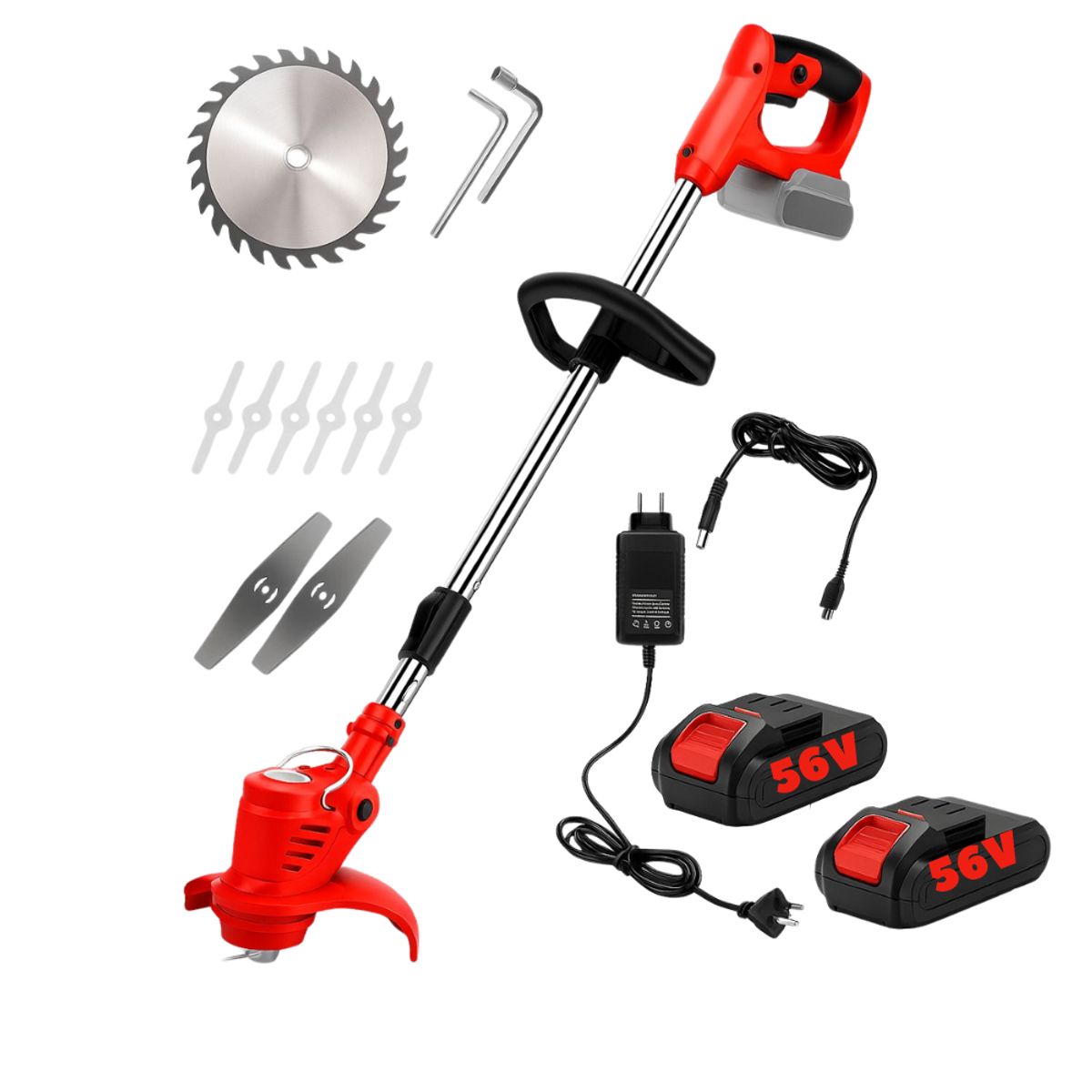 TECNOHOGAR JS - Guadaña Podadora Cortadora Césped Eléctrica 56v Bateria