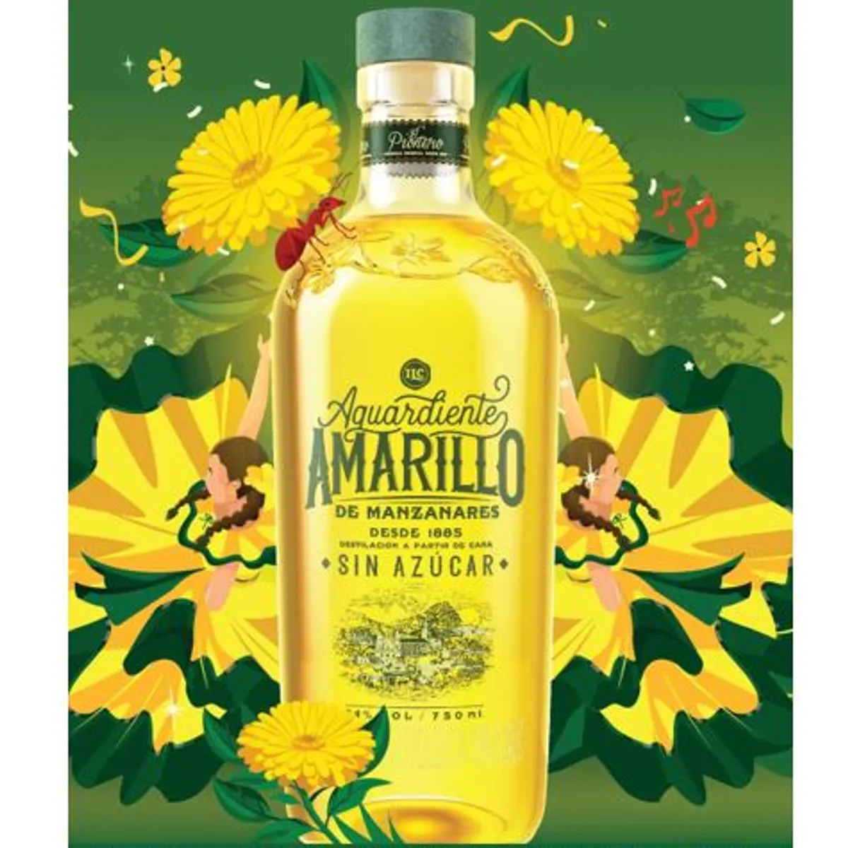 AMARILLO MANZANARES - Aguardiente Amarillo x750ml