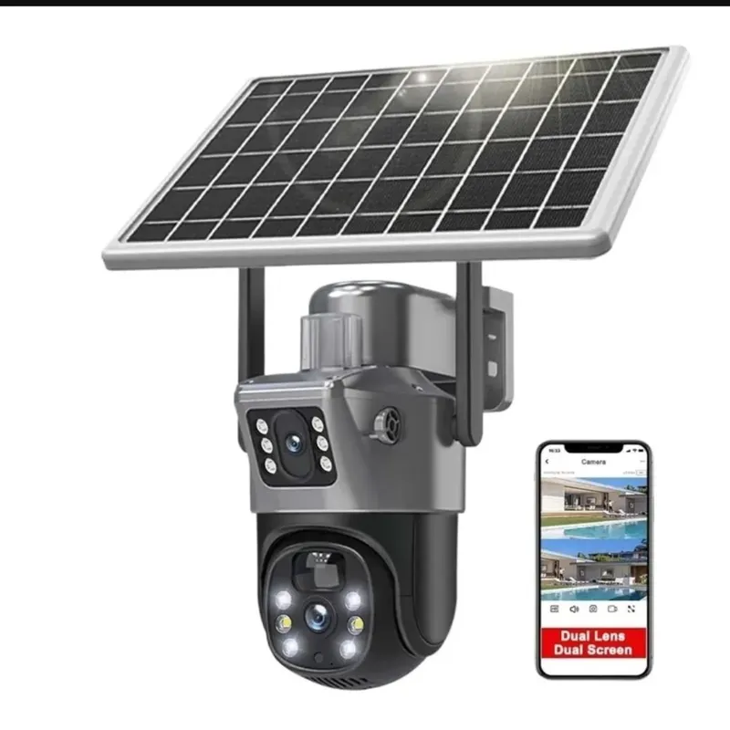 GENERICO - Camara Solar Doble Lente Panel Solar Bateria solo wifi
