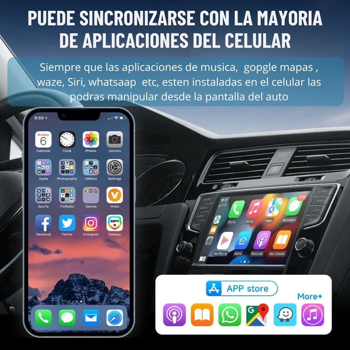 GENERICO - Dongle Usb Carplay Y Android Auto Inalámbrico Negro