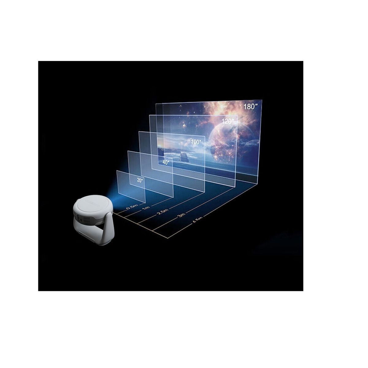 GENERICO - Proyector Video Beam Portátil 4k Smart con Lampara Luz Android