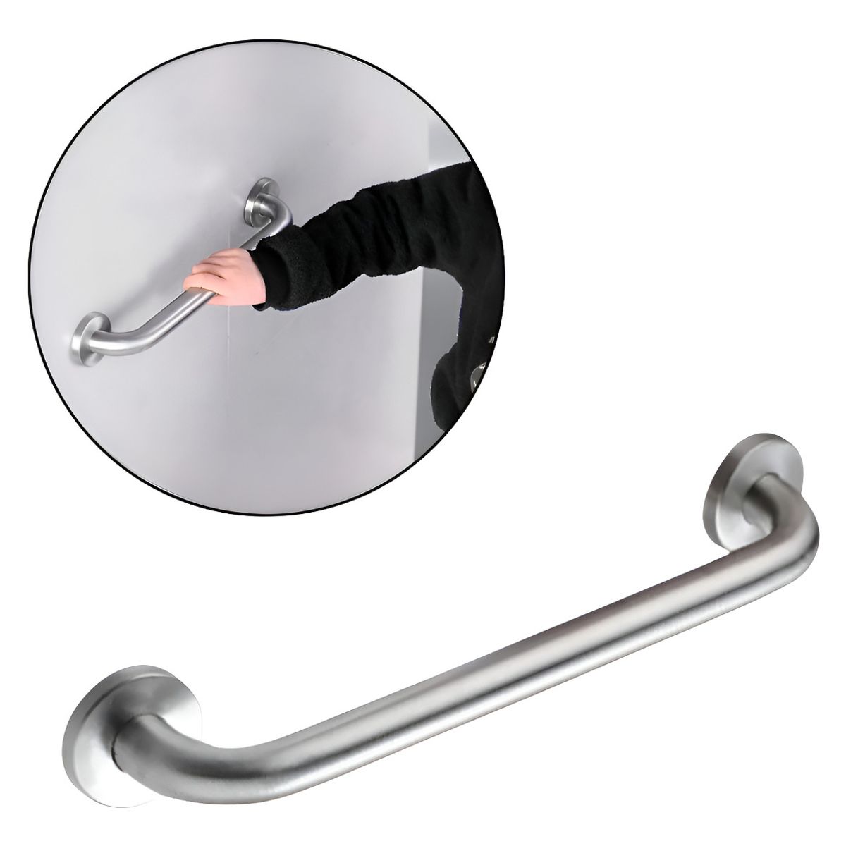 PAMO - Barra Apoyo Ducha Acero Inoxidable 40cm Antideslizante