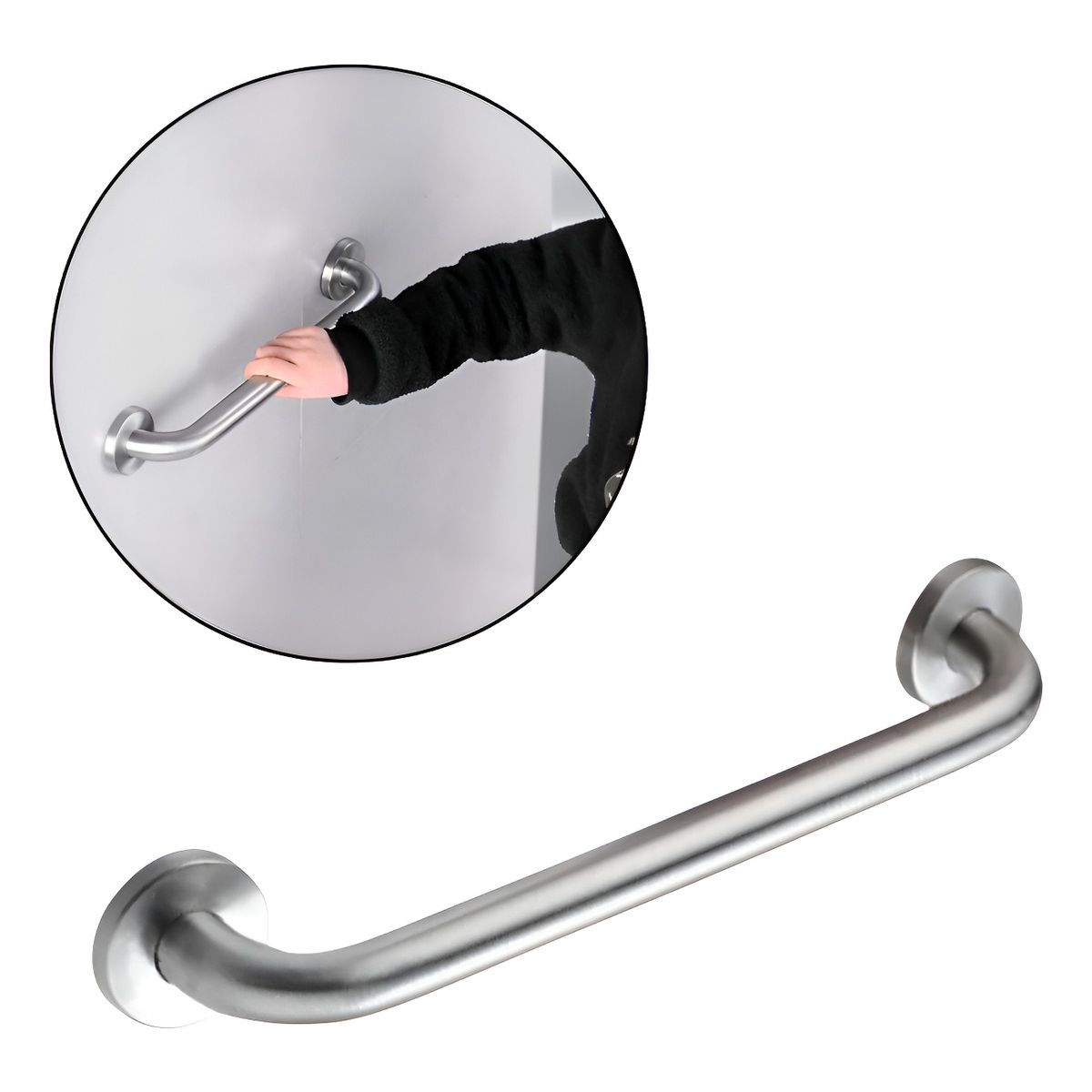 PAMO - Barra Apoyo Ducha Acero Inoxidable 40cm Antideslizante