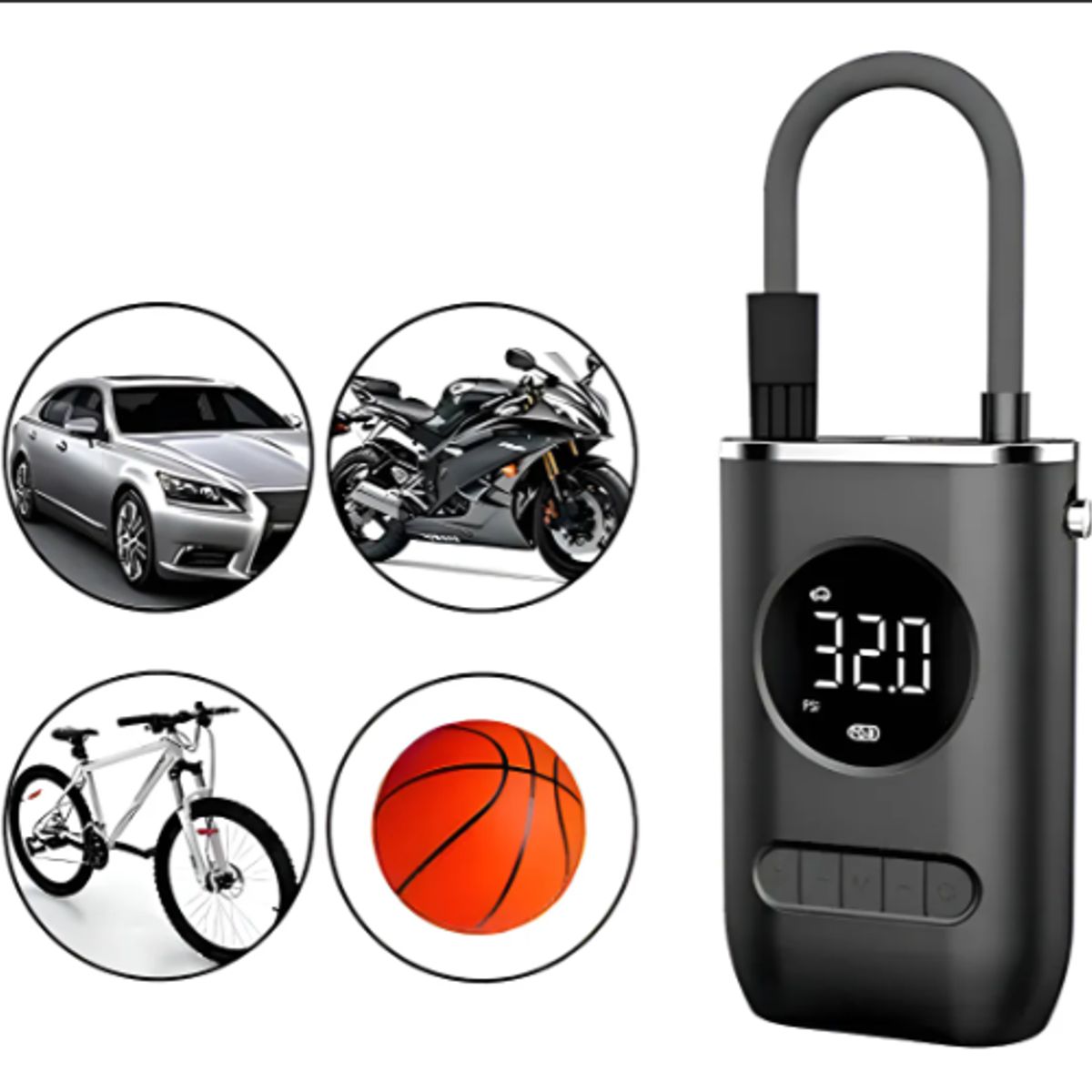 GENERICO - Compresor De Aire Para Llantas Balones Motos Autos Portatil