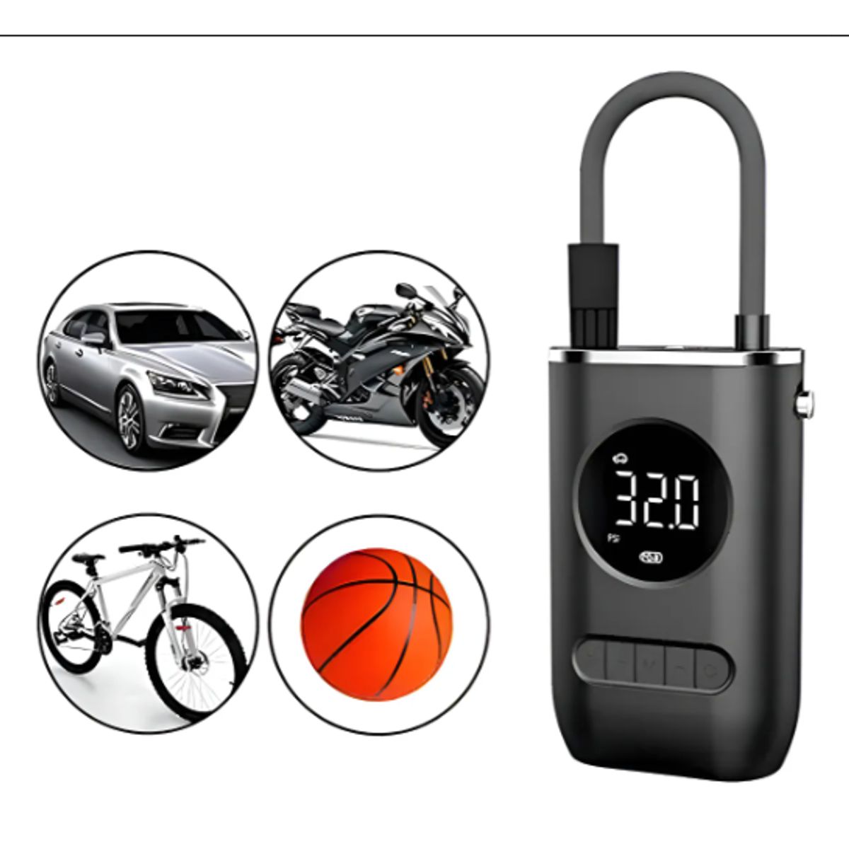 GENERICO - Compresor De Aire Para Llantas Balones Motos Autos Portatil