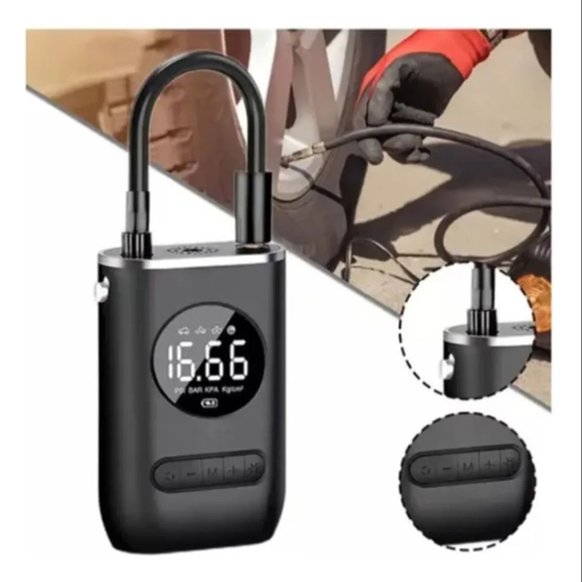 GENERICO - Compresor De Aire Para Llantas Balones Motos Autos Portatil