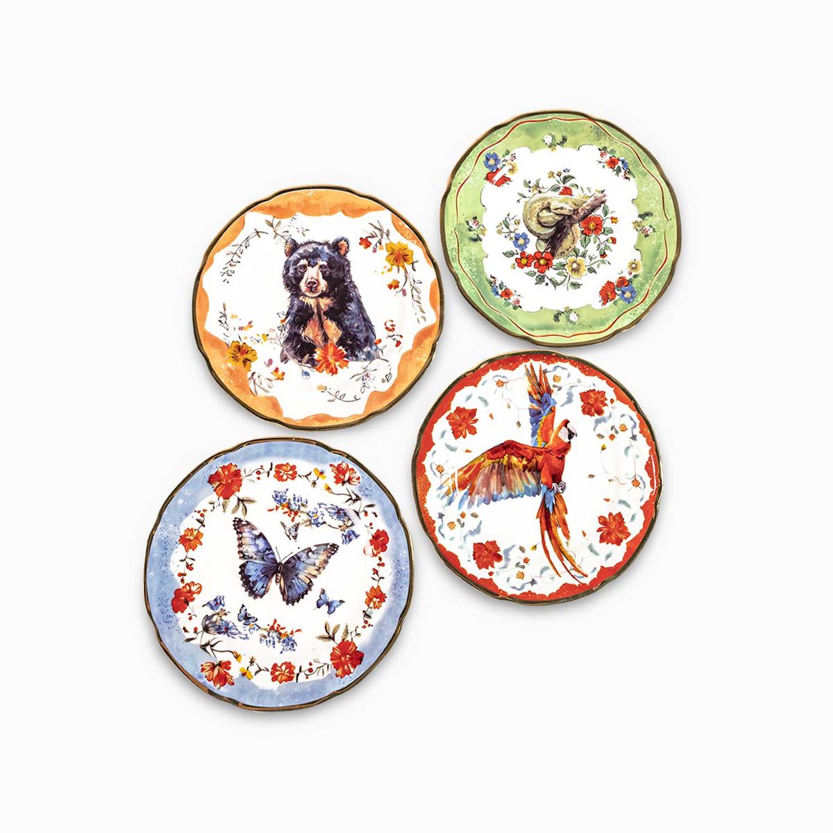 AMBIENTE GOURMET - Plato Tesoro jungla redondo 20cm setx4