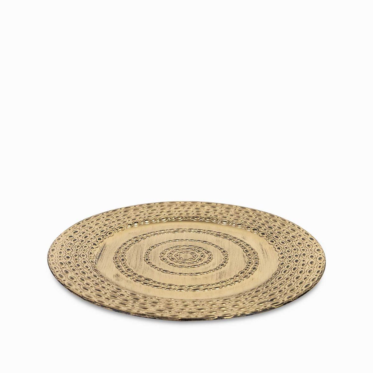 AMBIENTE GOURMET - Plato base aros dorado 33cm