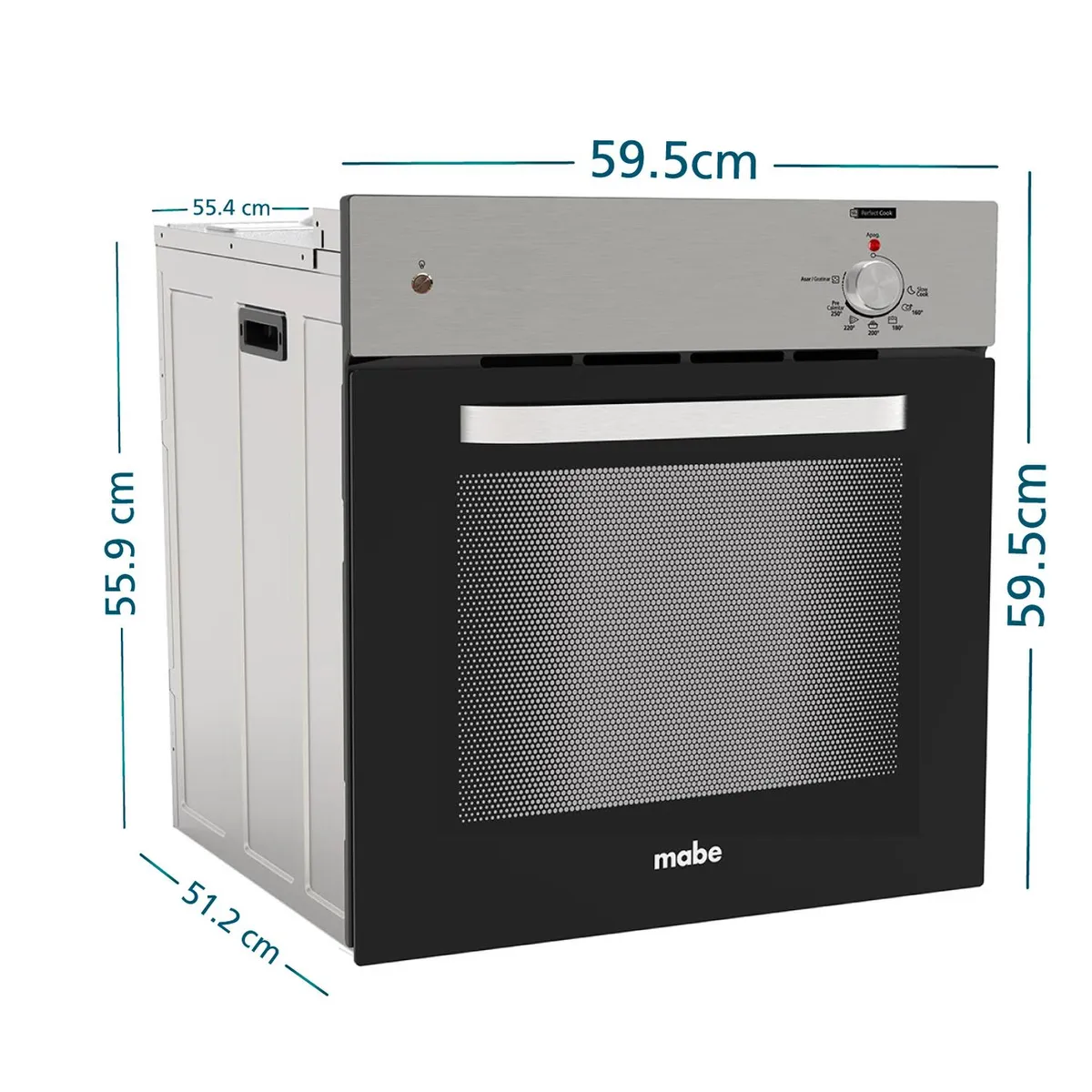 MABE - Horno de empotre eléctrico 60cm 220v Inox Mabe HM6014EUAI0