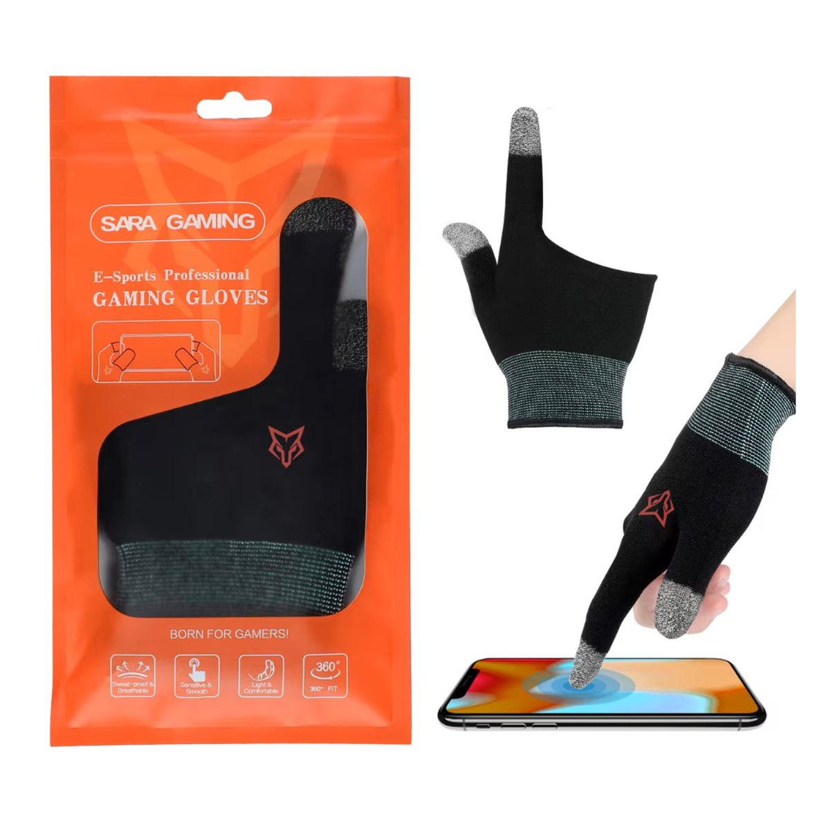 GENERICO - Guantes gaming para manos G01 SARAFOX en Hilo de Plata