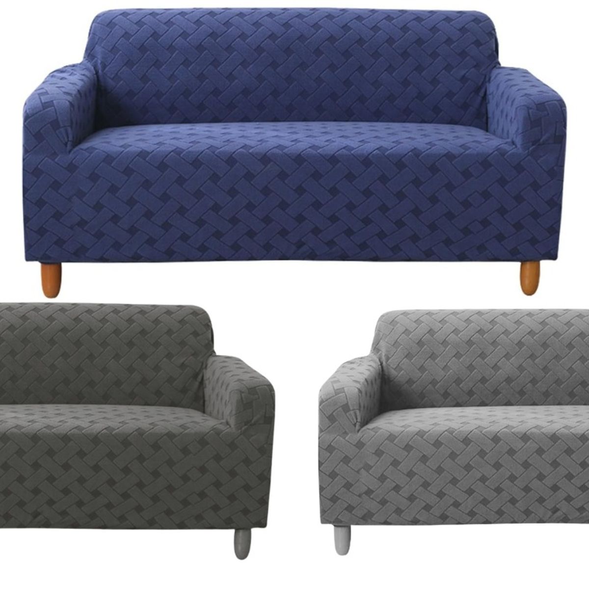 CHINA GLAZE - Protector Para Sofa 3 Puestos Gris Claro