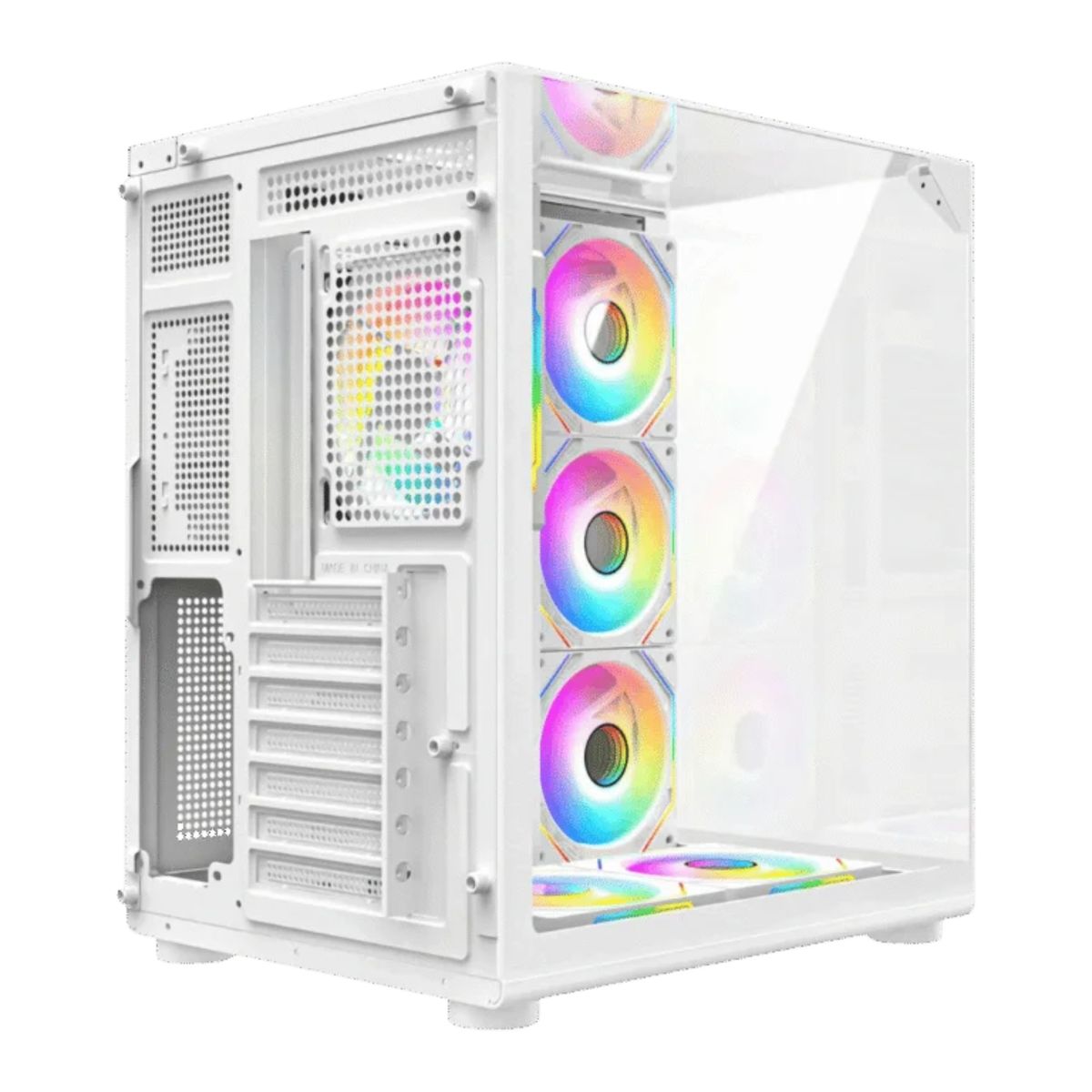 ICEBERG - Chasis Gamer Iceberg Crystal Cube S Blanco+ 6 Fans