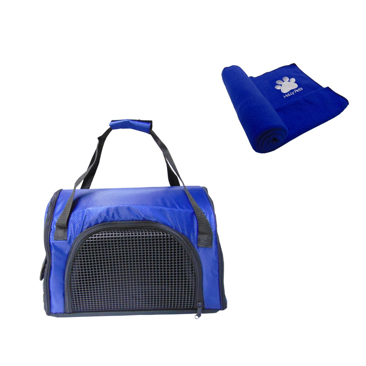 HALLY PET - Morral Cargador Cabina  + Cobija Med Azul Claro