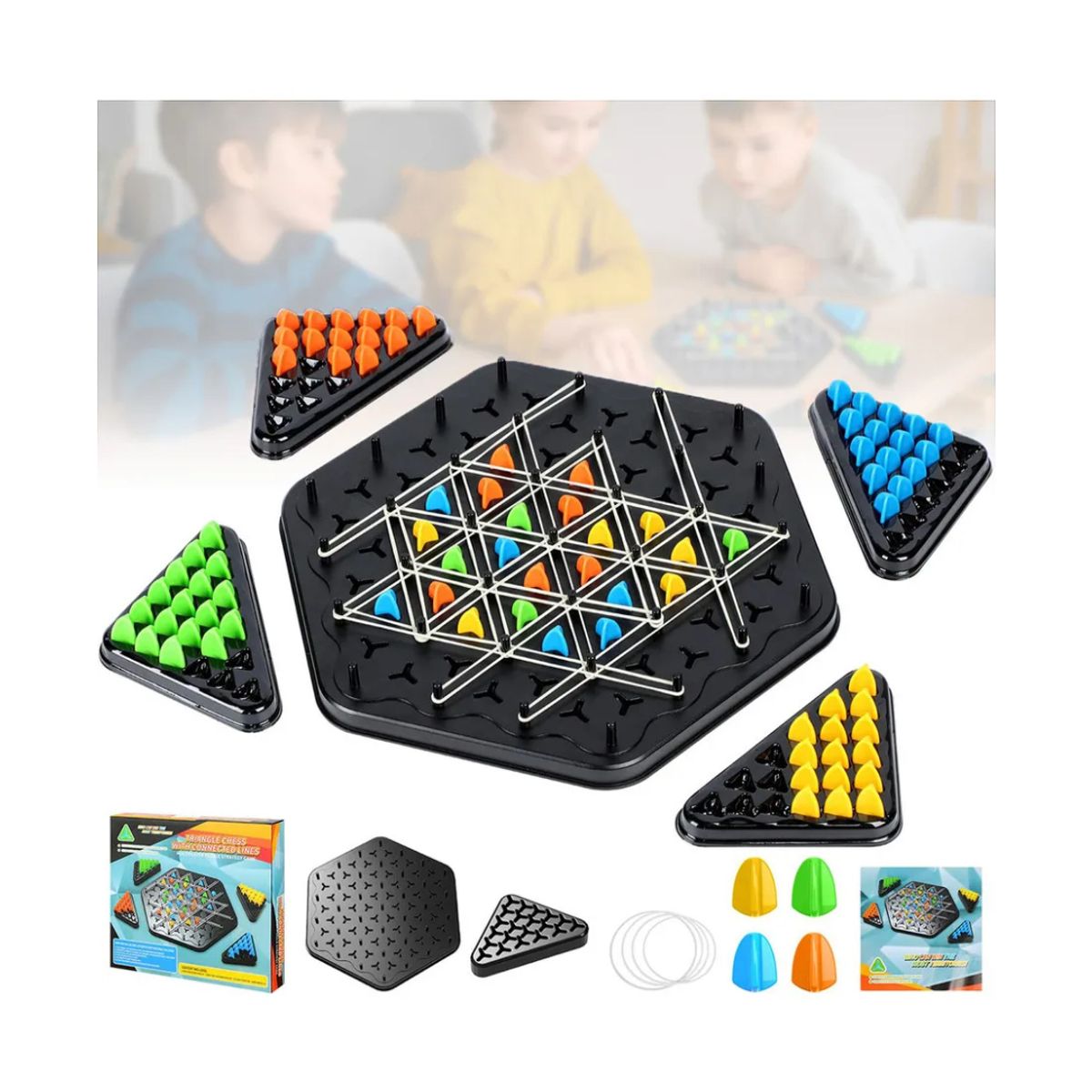 GENERICO - Juego De Ajedrez De Triángulo Para 2 A 4 Jugadores