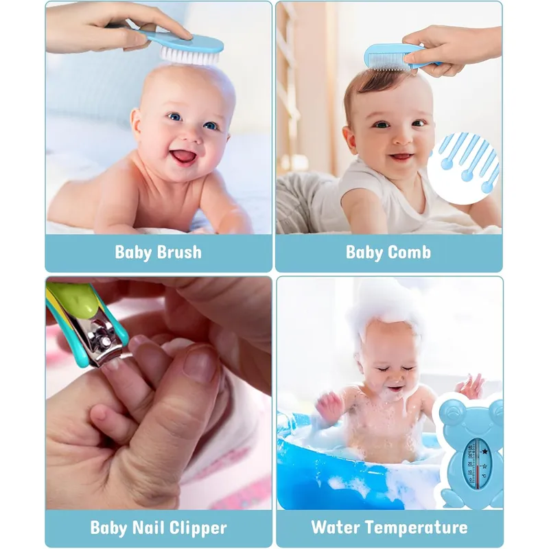 MILOPTS - Kit de Aseo para Bebes Recién Nacidos Estuche AZUL