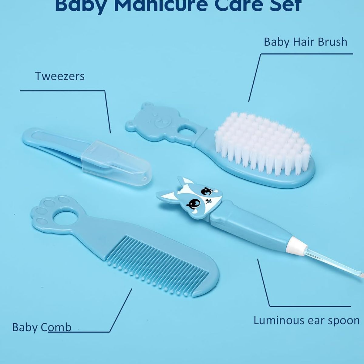 MILOPTS - Kit de Aseo para Bebes Recién Nacidos Estuche AZUL