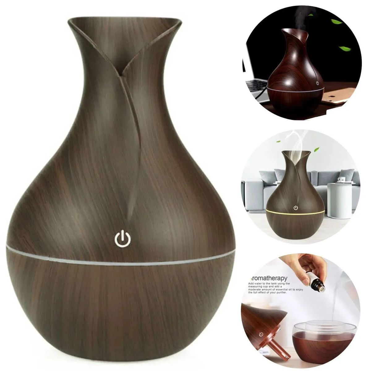 SHUNGA - Humidificador Ultrasónico en Forma de Jarrón