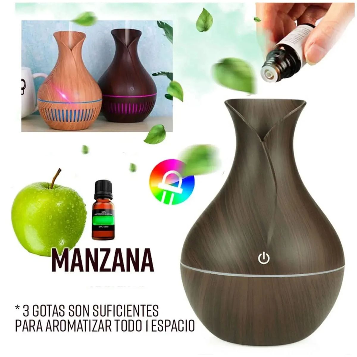 SHUNGA - Humidificador Ultrasónico en Forma de Jarrón