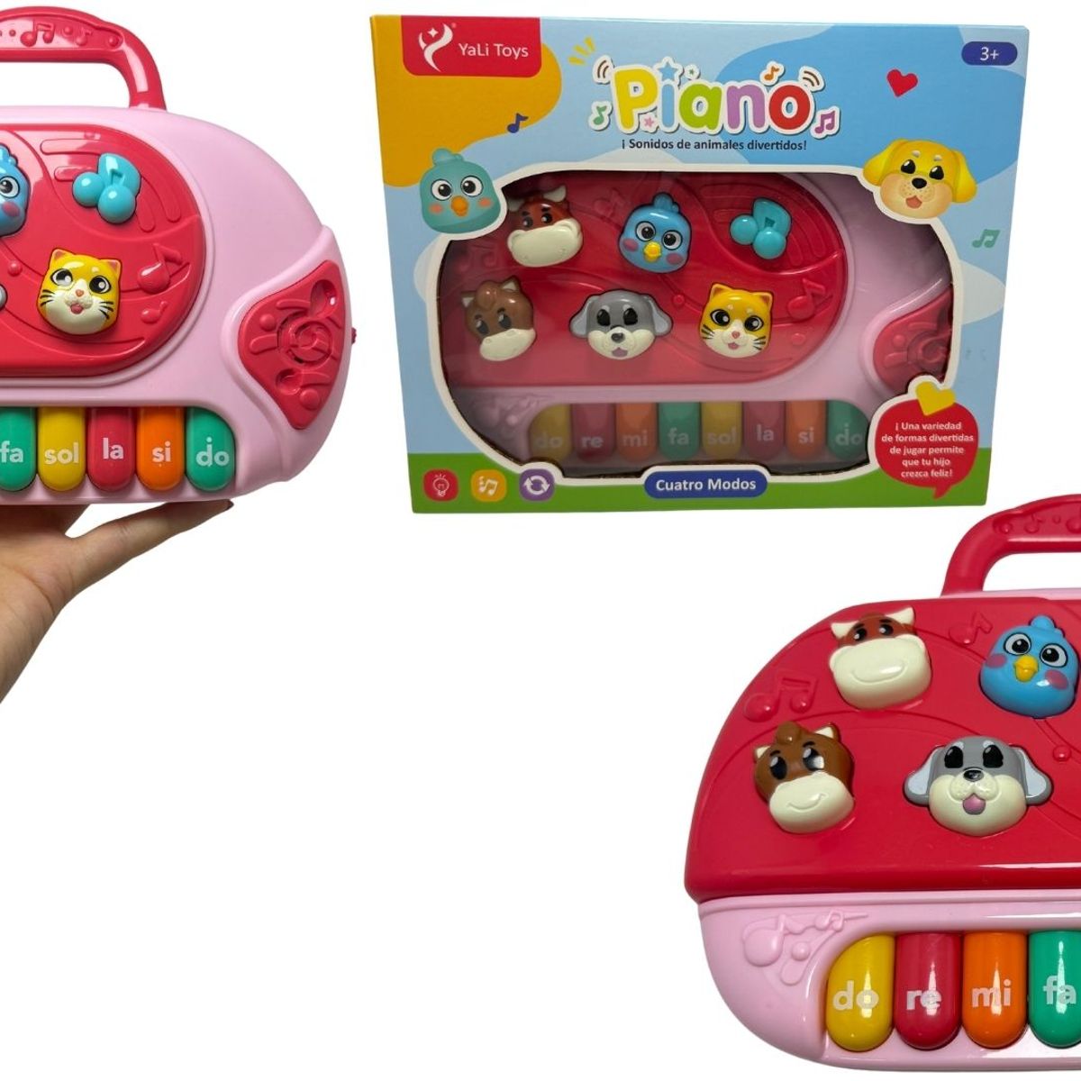 MAZUGI - Piano Organeta Musical Juguete Bebes Animal Niños Luz Azul y rosado