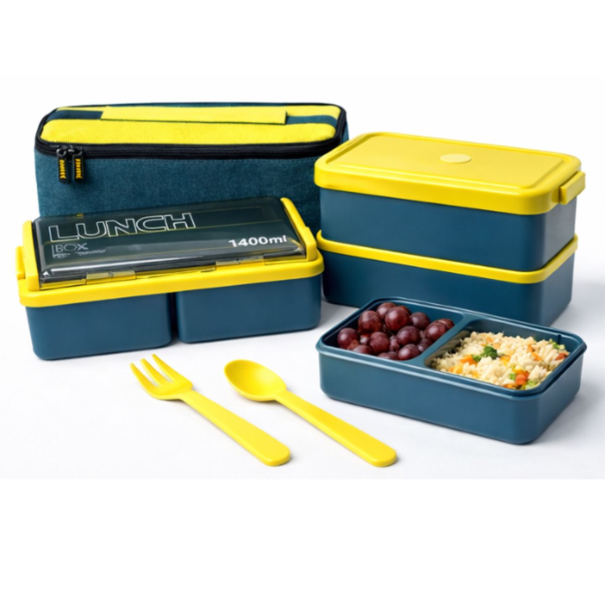 SHUNGA - Recipiente De Comida + Lonchera Modelo B  Ml Hermética Y Portátil