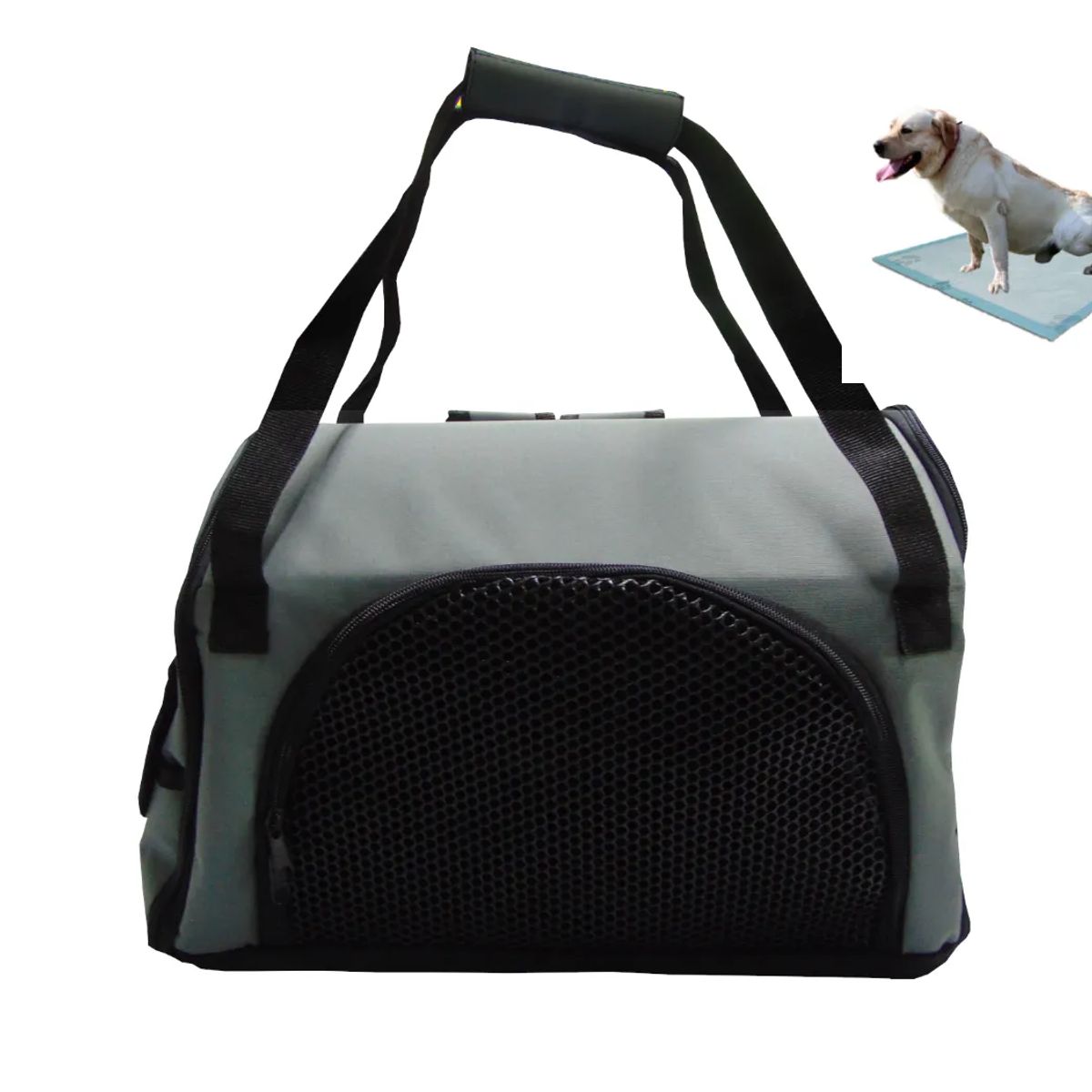 HALLY PET - Morral Cargador Cabina  + 15 Unidades de Tapetes Gris